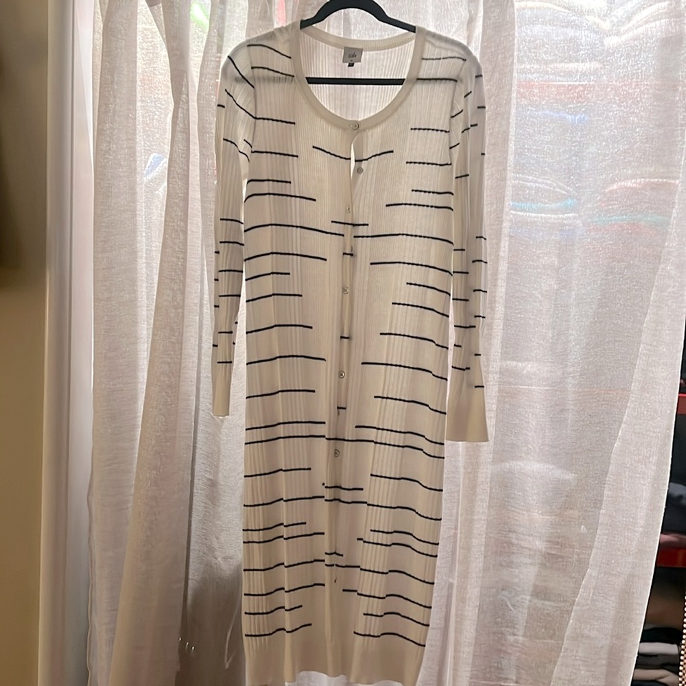 Cabi Duster Cardigan Ribbed Knit size M